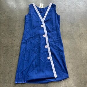 Vintage 1970s Union Made Button Up Shift Size Medium Dress